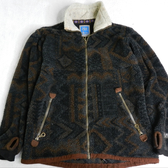 Vintage Kuhl Alf Fleece Jacket Size Small Aztec Hike Trail USA 90s - Picture 2 of 10